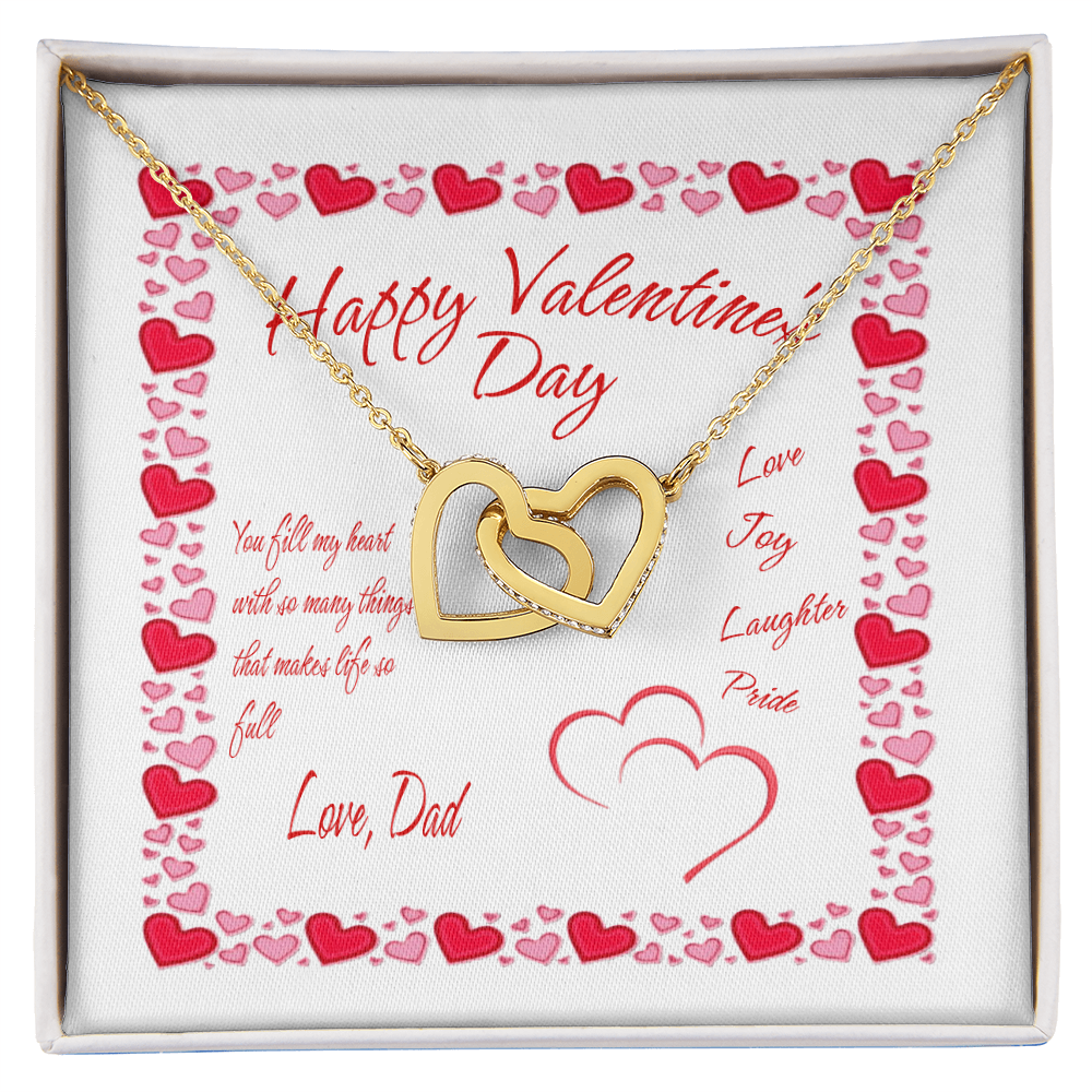 Daughter's Valentine's Day Heart Necklace - Dad