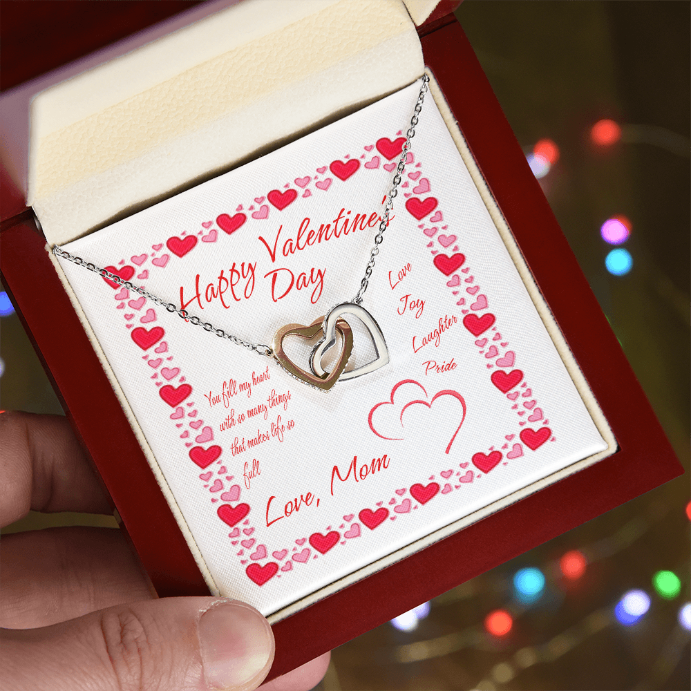 Daughter Valentine's Day Heart Necklace - From Mom